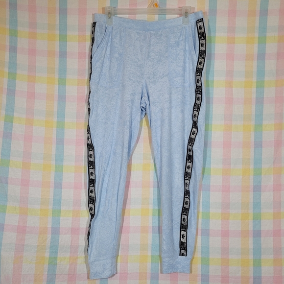 Y2k JUICY COUTURE icy blue track suit lounge set velour terrycloth sport stripe - Picture 7 of 9